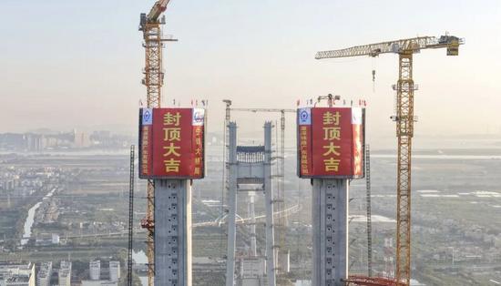 深江铁路洪奇沥公铁大桥主塔全部封顶！大湾区互联互通将再添关键(图5)