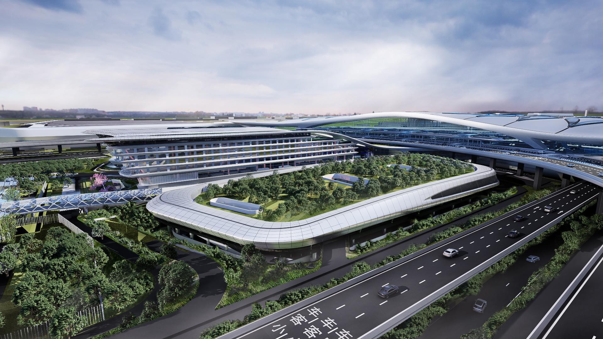 绿色植桩设备助力上海浦东机场扩建能源中心建设-纤复智造机械有限公司(图1)