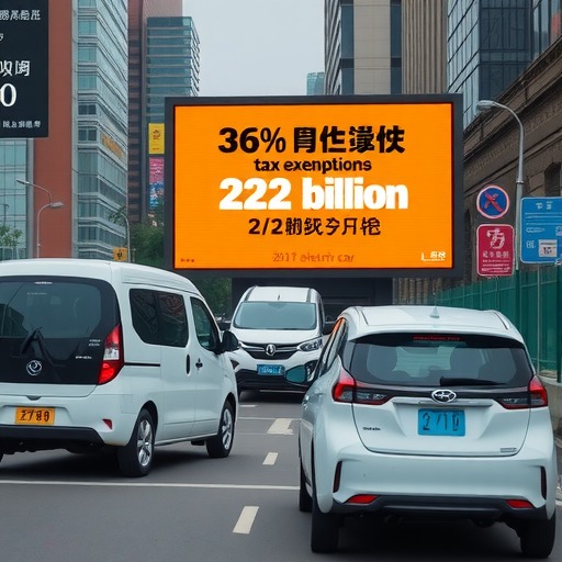 2023年新能源汽车购置税免征规模达212.4亿元 每辆平均1.68万元-纤复智造机械有限公司(图1)