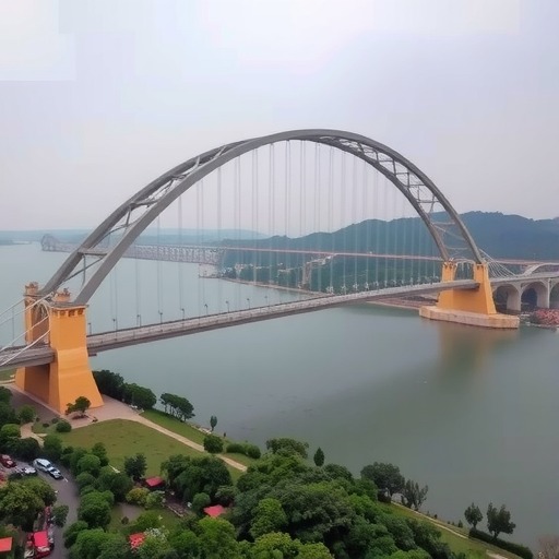 世界最大跨径悬浇拱桥――古金高速水落河特大桥完成拱圈合龙(图1)