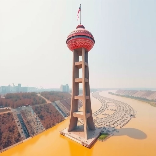 黄河河南段塔高之最！全国首座无纵筋钢混组合塔成功封顶(图1)