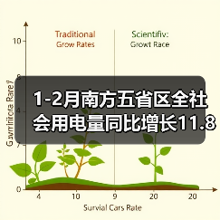 1-2月南方五省区全社会用电量同比增长11.8%(图3) 1-2月南方五省区全社会用电量同比增长11.8%(图3)