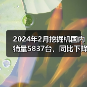 2024年2月挖掘机国内销量5837台,同比下降49.2%(图3) 2024年2月挖掘机国内销量5837台,同比下降49.2%(图3)