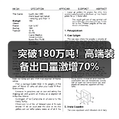 突破180万吨!高端装备出口量激增70%(图2) 突破180万吨!高端装备出口量激增70%(图2)
