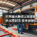 世界最大跨径三塔悬索桥北塔封顶 技术突破引关注(图1) 世界最大跨径三塔悬索桥北塔封顶 技术突破引关注(图1)