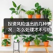 投资风险退出的几种情况,怎么处理才不亏钱?(图1) 投资风险退出的几种情况,怎么处理才不亏钱?(图1)