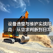 设备选型与维护实战指南:从需求判断到日常保养(图1) 设备选型与维护实战指南:从需求判断到日常保养