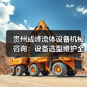 贵州成峰流体设备机械咨询：设备选型维护全流程指南